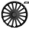Hubcaps Crystal Silver Ring / Black 15", 4 Pcs.