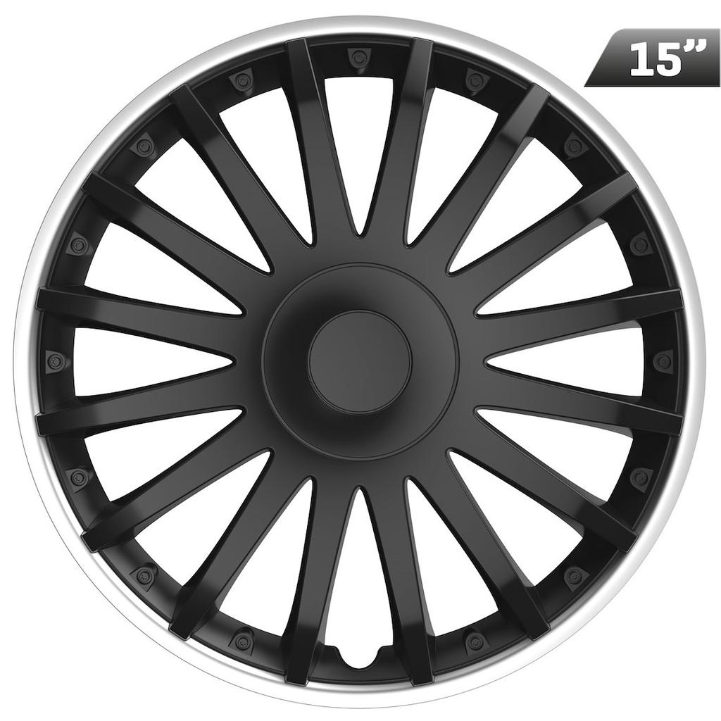 Kołpaki Crystal silver ring / black 15", 4 szt.