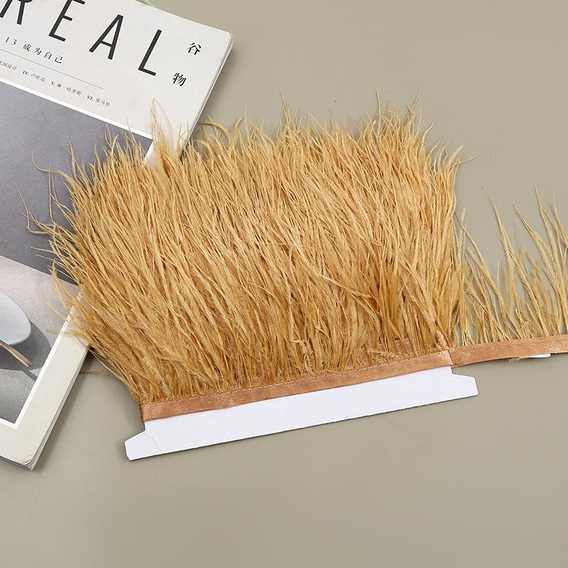 Color 8-10 Cm Ostrich Hair Cloth Edge Clothing Cuffs Hem Ostrich Feather Strips Cloth With Accessories Lace
