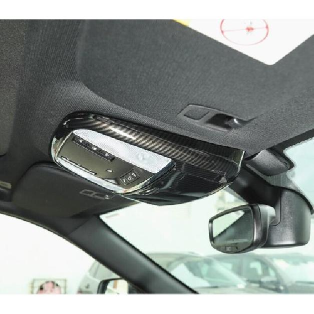Carbon fiber style Front Reading Light Lamp Cover Trim For Grand Cherokee 14-19