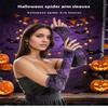 Fancy Thin Halloween Gloves Gothic Lolita Spider Web Gloves Long Half-Finger Mesh Mitten Cosplay