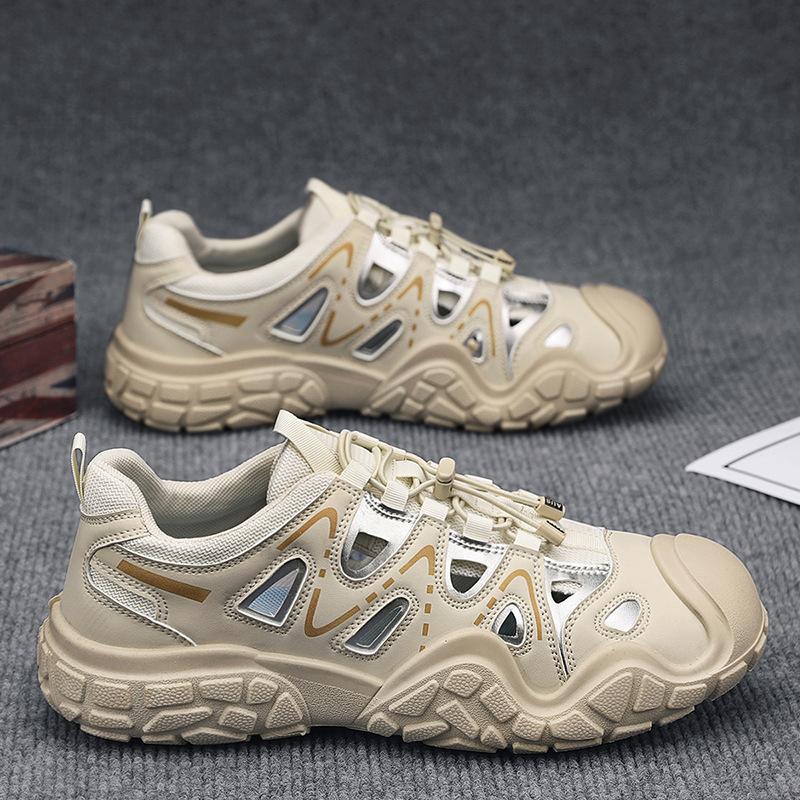 Men's shoes 2025 new summer mesh breathable travel wear wear wear wear one pedal driving mountaineering sports and leisure shoes