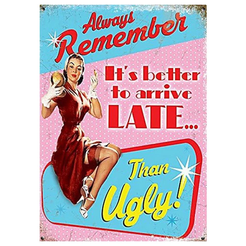 Vintage Metal Signs Pinup Girls Wall Decor for Bathroom Laundry Man Cave Home Bars Garage Cafe Clubs Retro Posters Plaque