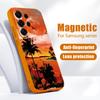 Seaside Coconut Print Case For Samsung S26 Ultra S25 FE S24 S24 Plus A57 A37 A17 A56 A36 A16 A55 A35 A15 A54 5G Magnetic Hybrid TPU+PC Matte Cover