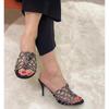 Fashion Crystal Women's High Heels Slippers Sexy Heeles Shoes 2025 Trend Summer New Sandals Pumps Elegant Stilettos Zapatillas De Mujer