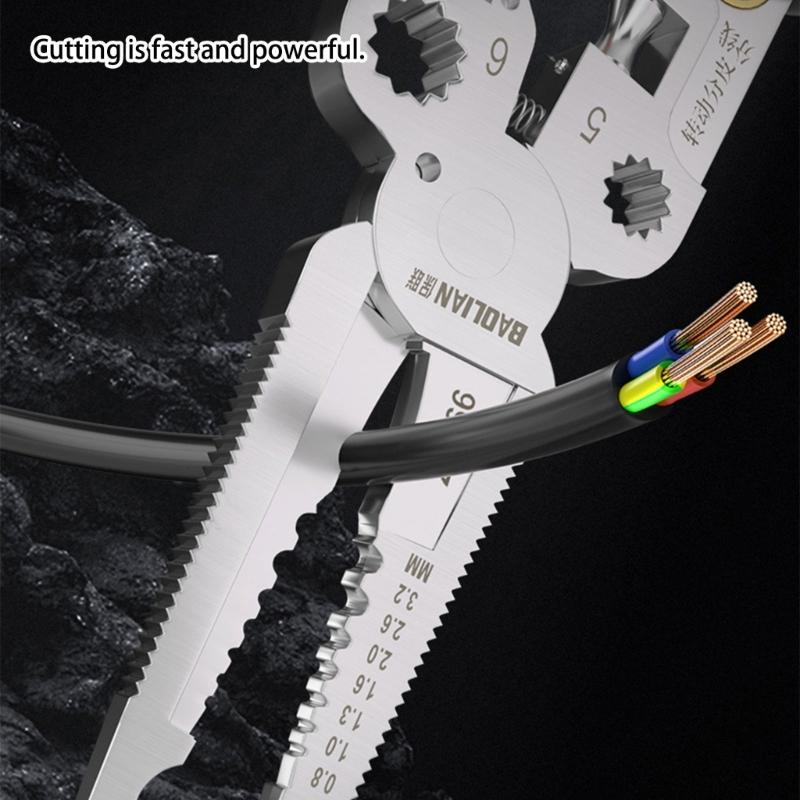 Industrial Steel Wire Stripper & Crimping Tool with Ergonomic Handle Simple To Operate for Precise Wiring Tasks