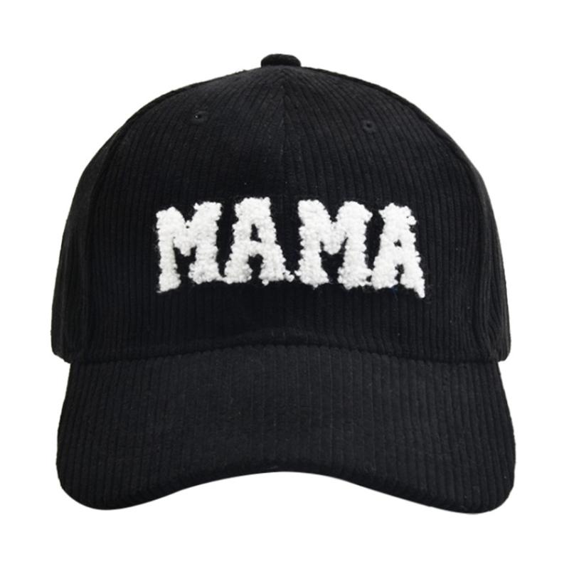 Baseball Hat MAMA Corduroy Baseball Hat Peaked Hat Baseball Sunhat HipHop Hat Parent-child Hat Curved Visor