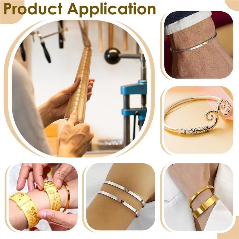 Jewelry Making Tool- Bracelet Mandrel Sizer Set With Iron Hammer, Stainless Steel Round Bracelet Mandrel