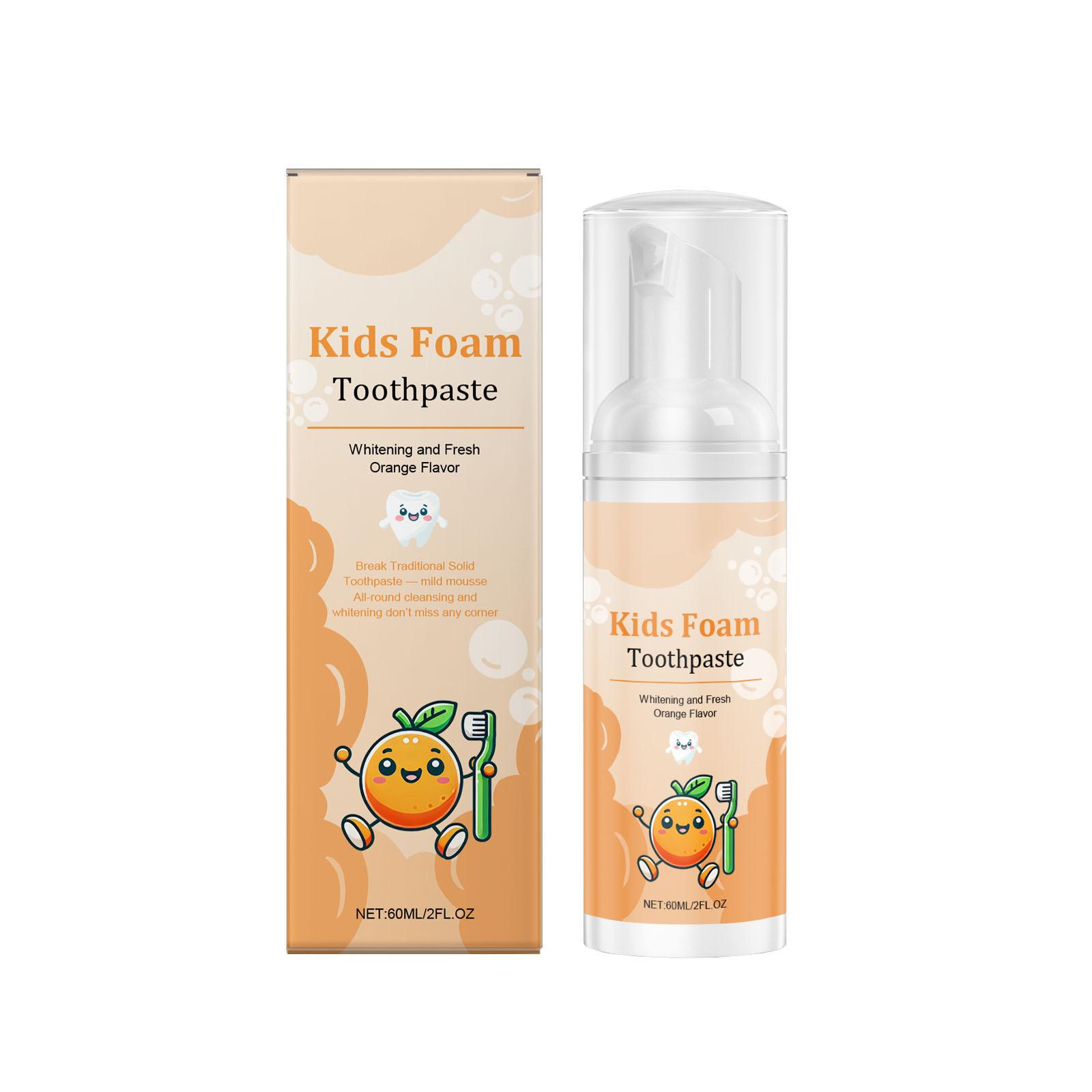 

Детская пена для чистки зубов мягко очищает зубы, освежает и очищает их, уменьшает зубной налет и представляет собой зубную пасту нажимного типа, 60 мл One Size оранжевый