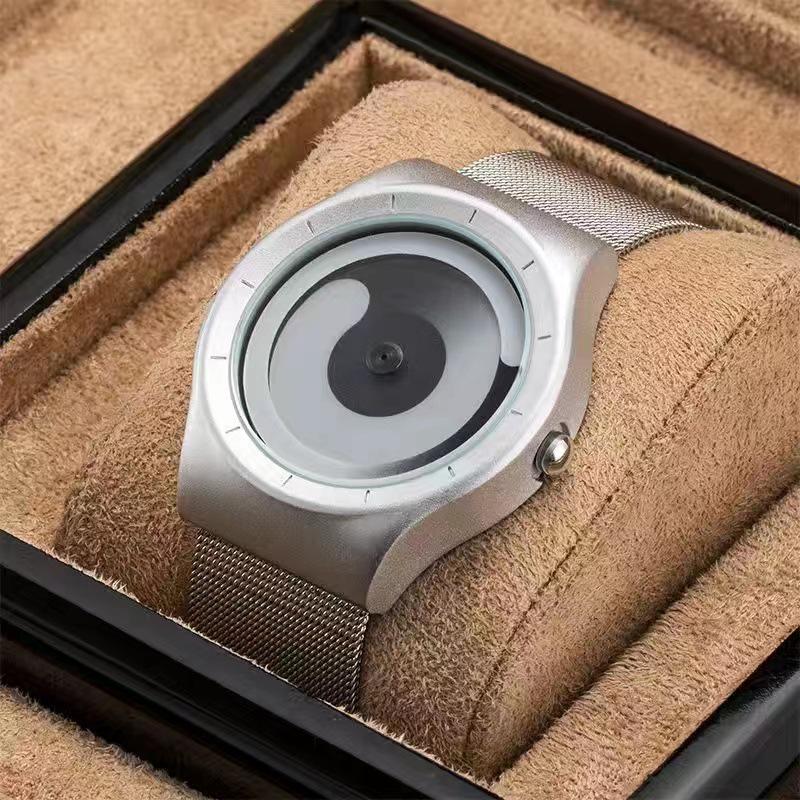 Innovative Men's No-Hands Swirl Quartz Watch – Waterproof, Stylish, and Perfect for Students