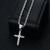 New Hip-Hop Accessories Titanium Steel Gold-Plated Zircon AAA Cross Pendant Necklace