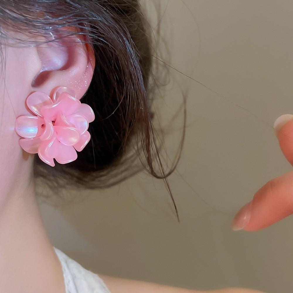 5 Pairs Acrylic Acrylic Flower Stud Earrings Floral Korean Style Earrings Beach Vacation