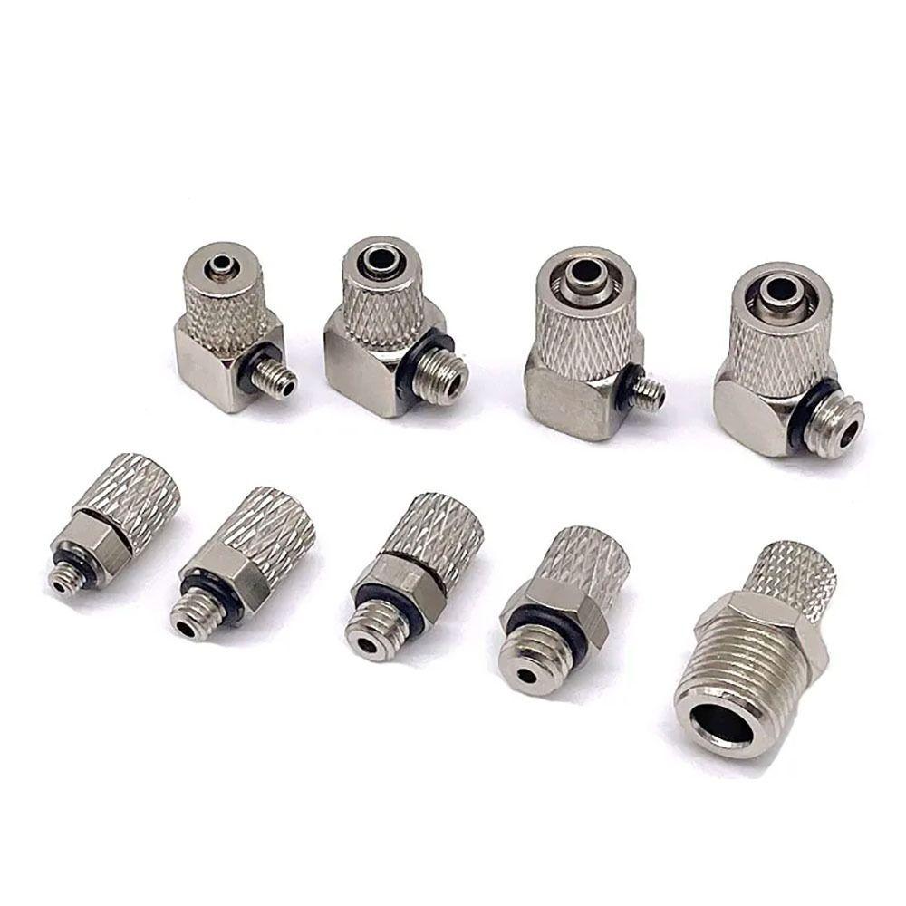 10Pcs Male Thread Air Tube Connector 3mm 4mm 6mm OD Pneumatic Pipe Connector