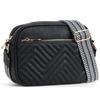Women's Quilted Checkered Crossbody Bag - Vintage Color Block Shoulder Bag with Zipper Strap & Wallet Pocket, Mini Square Purse for Daily Essentials
