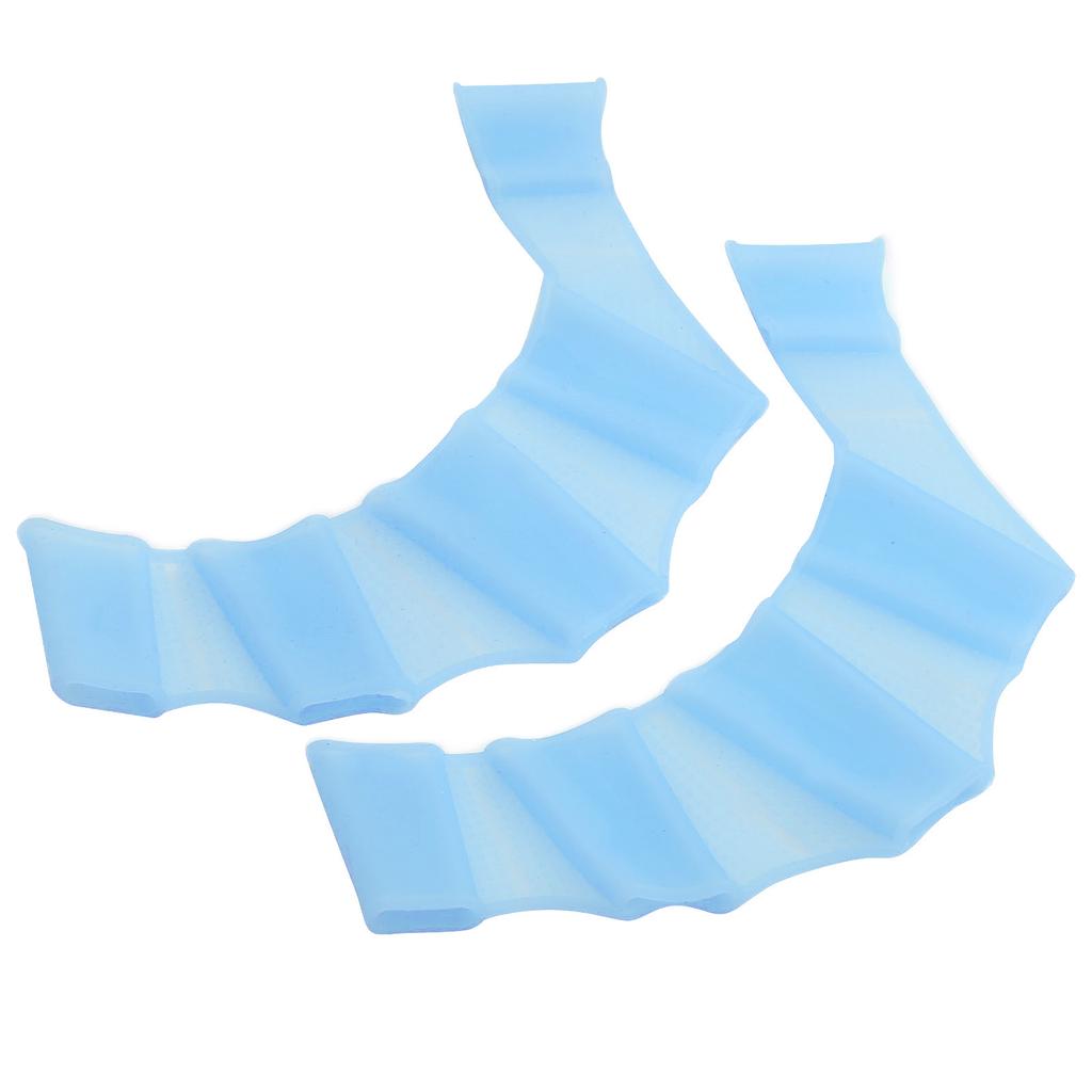 1 Pair Swimming Handcuffs Flippers Silicone Swimming Finger Webbed Gloves Swim Palm FingerBlue M