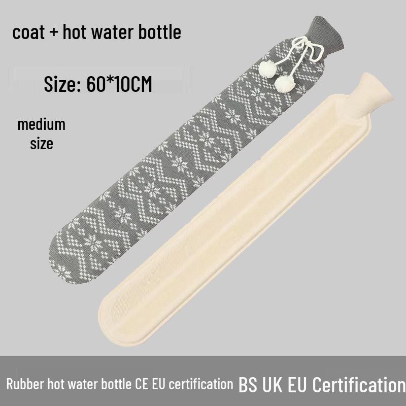 Explosion-Proof Hot Water Bottle: Rubber Design for Stomach and Feet, Long-Lasting Warmth