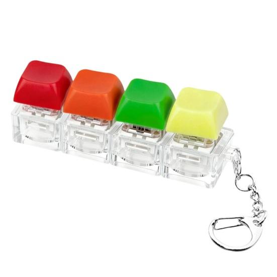 

Keyboard Fidget Toy 4-in-1 Keyboard Decompression Button Finger Clicker Toy 4-Keys Fidget Keychain Work Travel Stress Relief Desk Toy