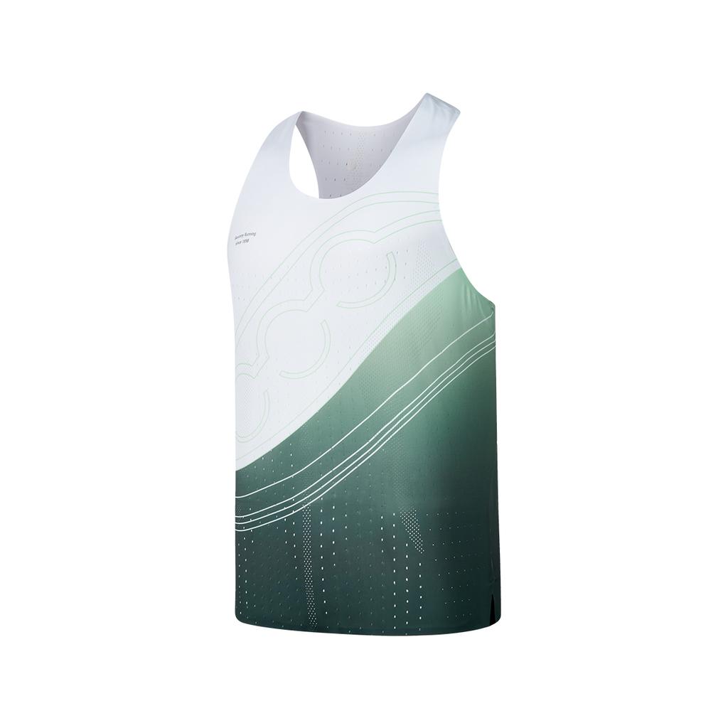 Saucony Running Training Series Fashion Minimalist Comfortable Pullover Vest Peacock Green Gradient Print Unisex Vests SA2259TK02T-PR214