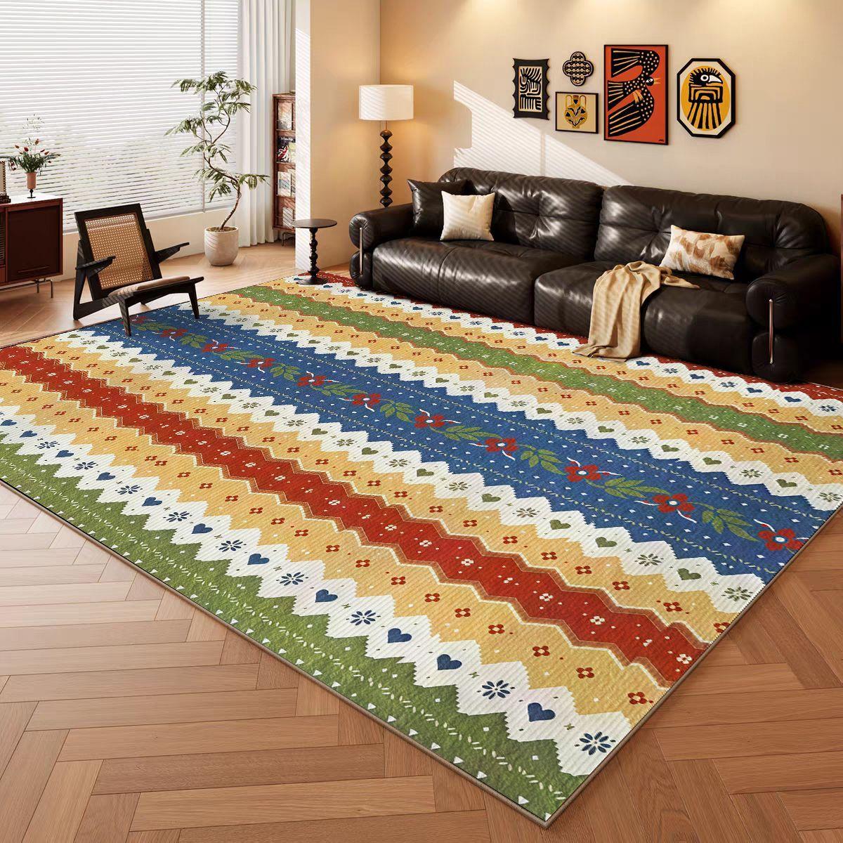 

Art Abstract Style Big Size Living Room Rugs Soft Cute Girl Room Decoration Bedroom Carpet Easy Cleaning Non-slip Mat for Kids 120x160cm