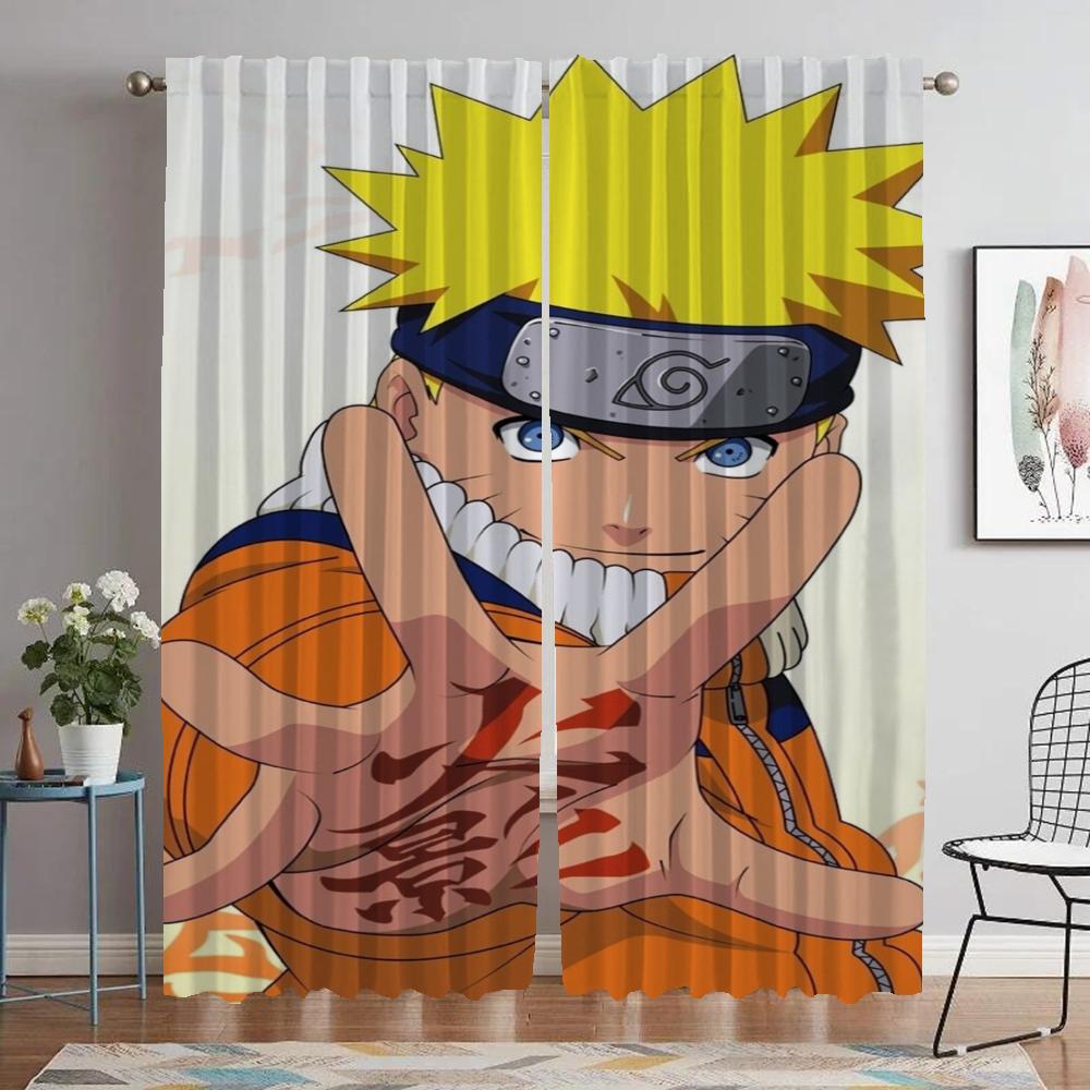 Tulle for Bedroom Narutos Shades Anti-mosquito Curtains for Living Room Blackout Curtains 2 Pieces Halloween Decoration Curtain