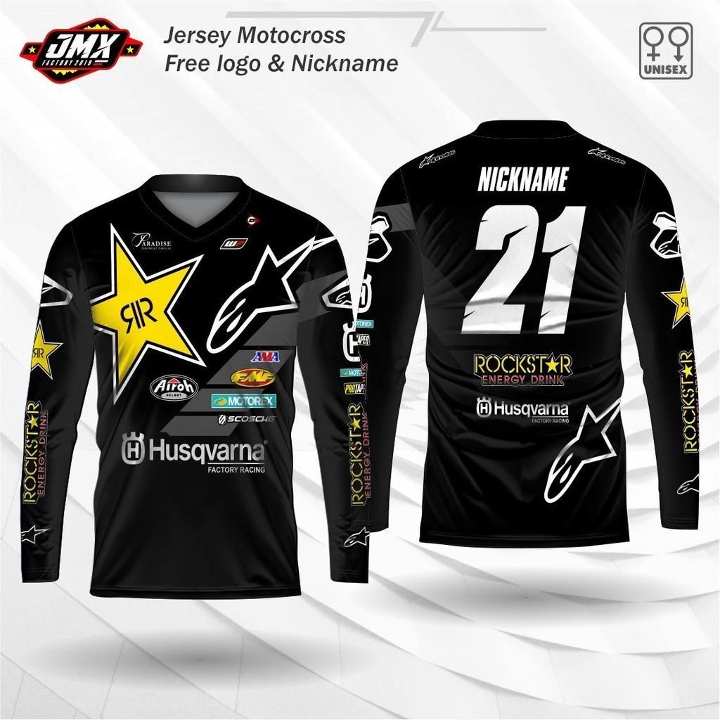 Motocross Jersey Unisex Rockstar Husqvarna Custom Name Number