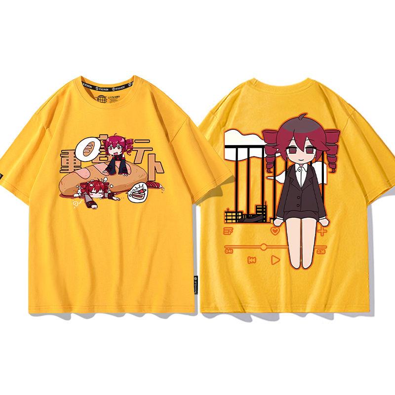 2026 New Anime Kasane Teto Cosplay Printed Short Sleeves TShirt Casual Tee Fashion Shirts Versatile in Summer Birthday Gifts