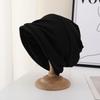 Lazy wind big head circumference stacking hat women's casual versatile headgear autumn and winter warm ear protection knitted pullover hat