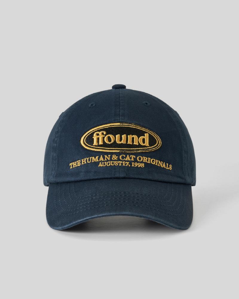 HUMAN N CAT Found Washed Vintage Ball Cap [Navy]
