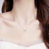 S999 Pure Silver Necklace Women's Geometric Square Necklace Ins Simple Sweet Design Niche Temperament Female Clavicle Chain
