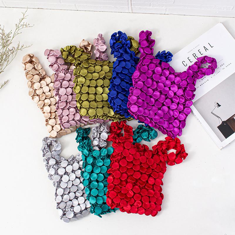 Magic Fold Pleated Storage Bag Telescopic Bubble Elastic Large Capacity Shopping Tote for Travel Grocery Portable Stretch Bag
