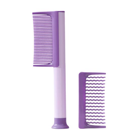 Detachable Hair Comb with Replaceable Wavy/Straight Teeth Suction Cup Anti-static Professional Men Women Hair Styling Detangling Comb