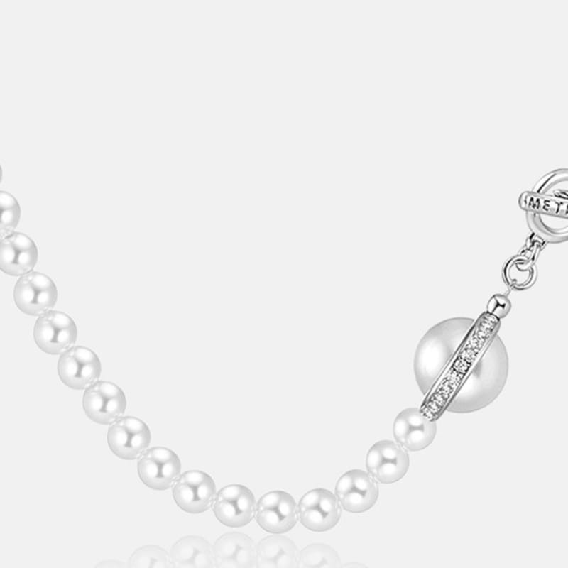 METROCITY JEWELRY 1992 PERLA Sterling Silver White Necklace A251SN1761WPH