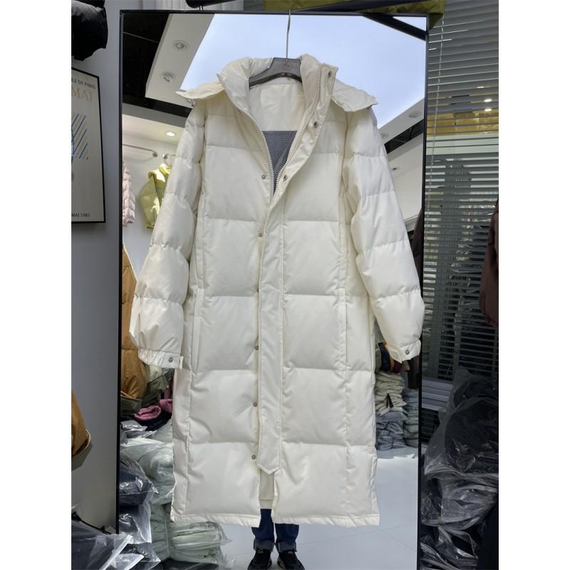 Womens Long Puffer Coat Over Knee Thick Warm Duck Down Jacket Loose Fit Winter 2025