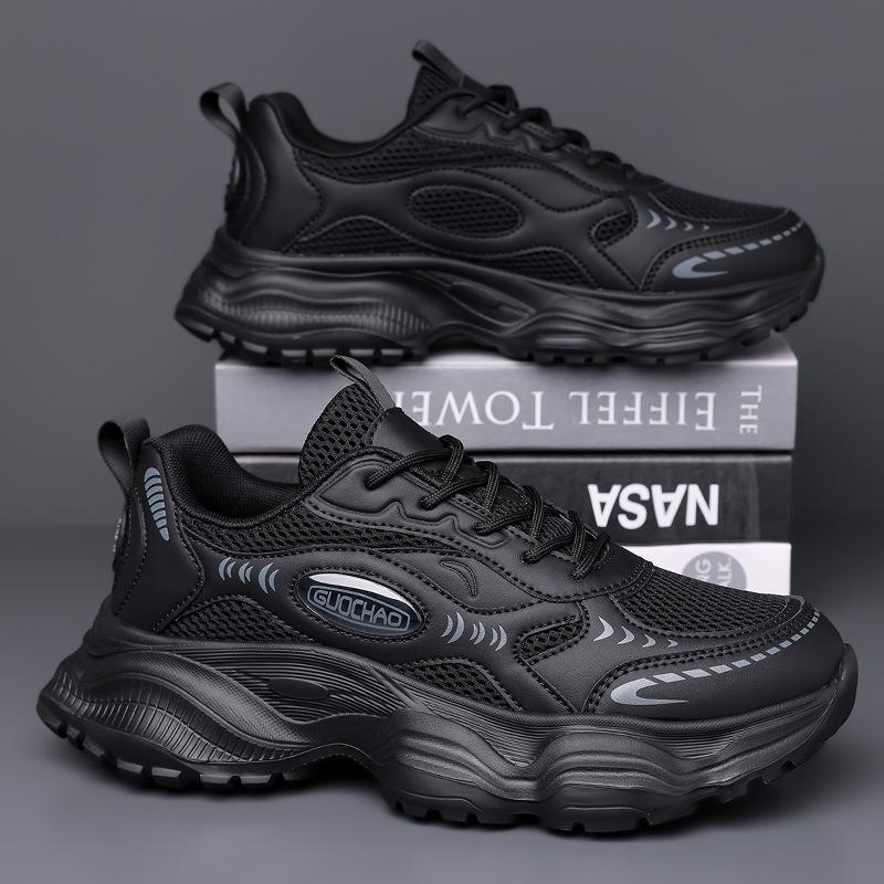 

Platform dad shoes 2025 autumn new mesh breathable casual sports shoes men s and women s non-slip and wear-resistant running shoes 45 чорний