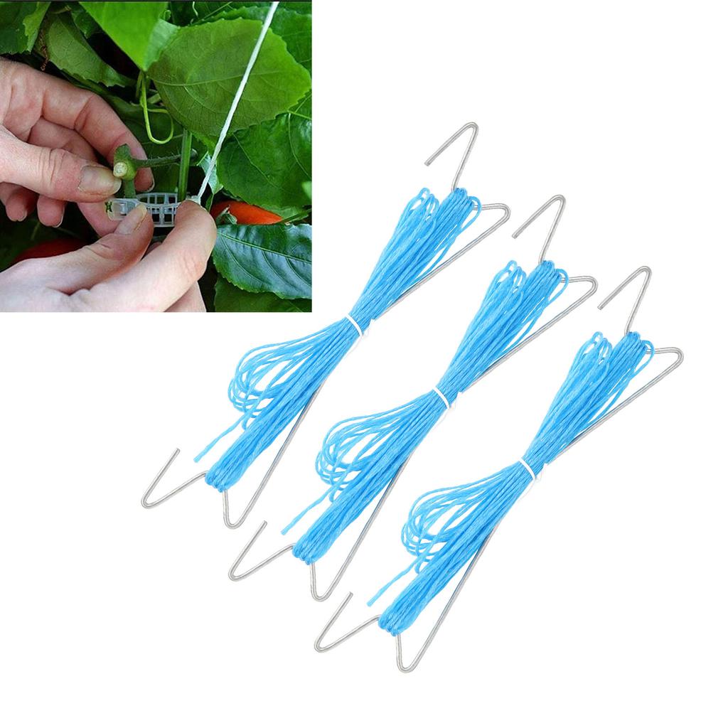 10PCS Tomato Support Hooks Iron Garden Plant Climbing Hooks with 10 Meters Twine to Prevent Tomatoes From Pinching Or Falling Off
