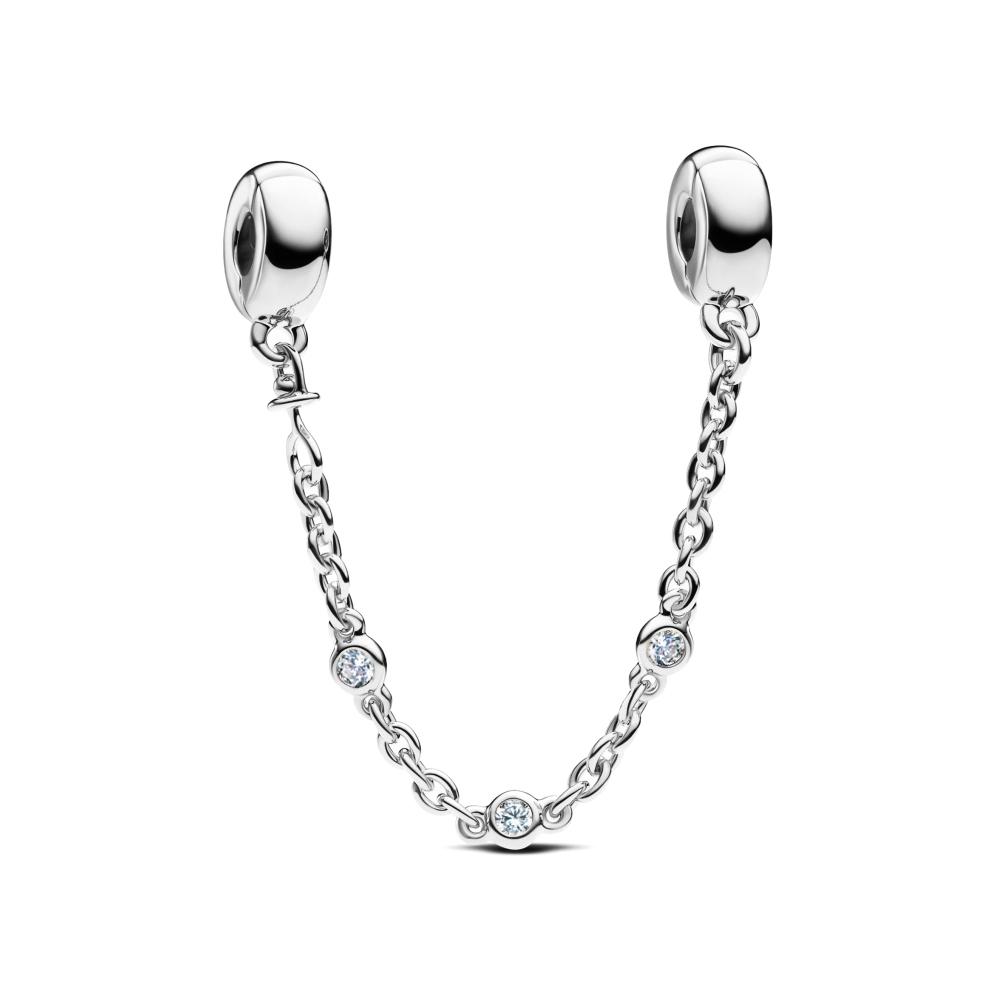 Coppersparkling Clear Sparkle Crown Love Safety Chain Charm Bead Fit Original Pendant Diy Jewelry For Women