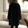 Women's Fashion Fuzzy Color Button Pocket Hooded Long Sleeve Loose Warm Jacket