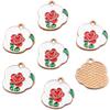 16 Styles KC Gold Drop Oil Fresh Flower Valentine's Day Pendant Charms - Premium and Creative Ornaments