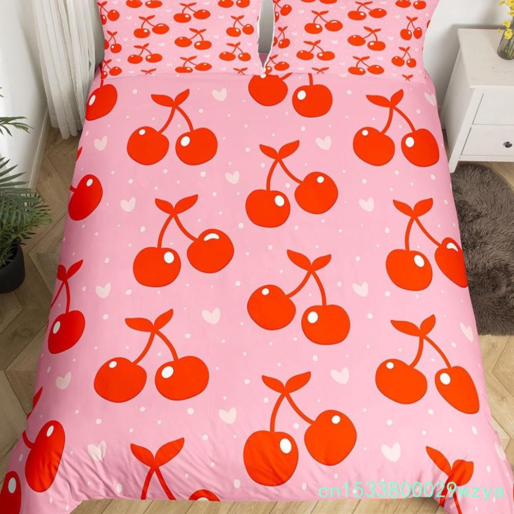 Red Pitaya Bettbezug King Queen Drachenfrucht Malerei Bettwäsche Set Tropische Früchte Bettbezug Moderne Kunst Weicher Bettbezug