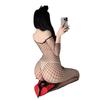 Sex underwear, large mesh perspective pajamas, breast perspective, pure desire, sexy mesh clothes, large size one-piece sex clothes on the bed