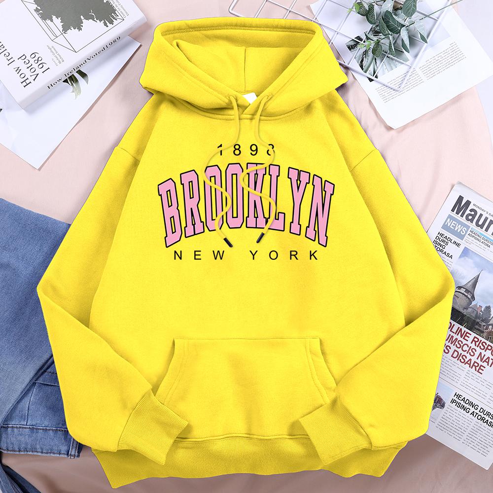 1898 Brooklyn New York Hoodies Damen, atmungsaktiv, warm, Fleece