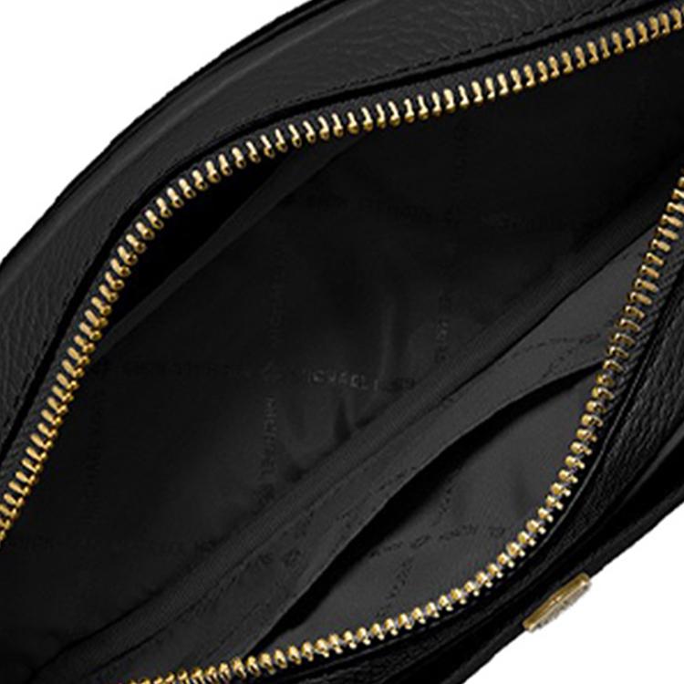 Michael Kors Mk Jet Set Travel Medium Chain Vintage Camera Bag Vintage Leather Zipper Commuter Crossbody Bag Women Bags Black 35F1GTVC8L-BLACK