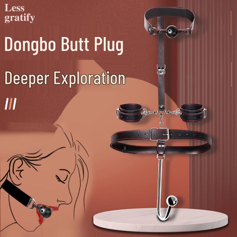 Long Love SM Set: Adult Erotic Bondage Toys with Handcuffs, Gag, and Flirting Restraint Props for Couples.