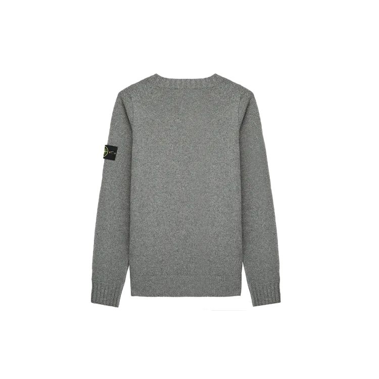 Stone Island Pullover Ribbed Knit Wool Blend Solid Color Urban Functional Sweater Men sweater Gray 7315505A3-V0060