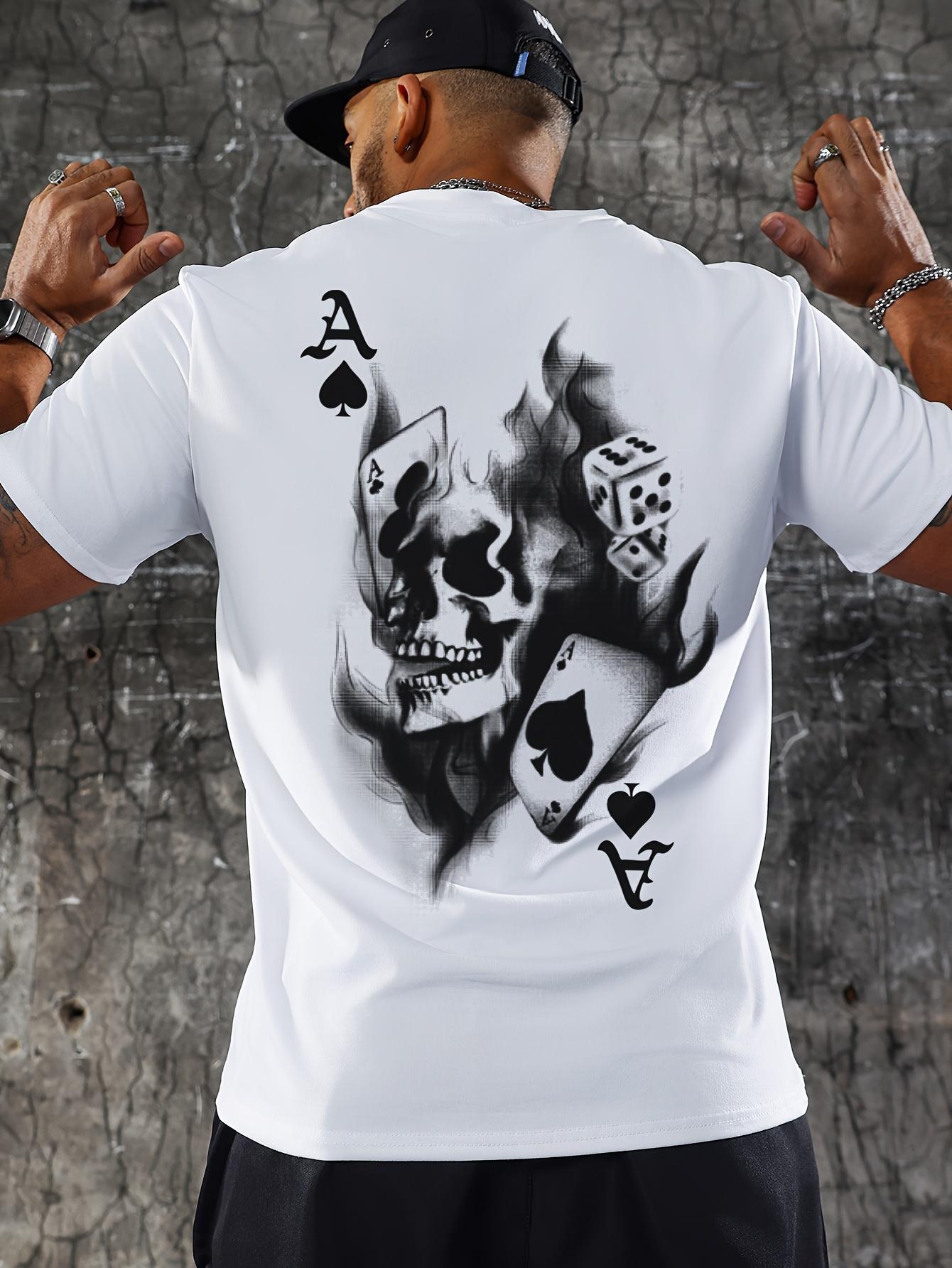 

[Pokers Print Tee] Casual Short Sleeve Crew Neck Tee - Men s Pokers Print T-shirt - Men s Clothing For Outdoor XXXXXL армія зелений колір