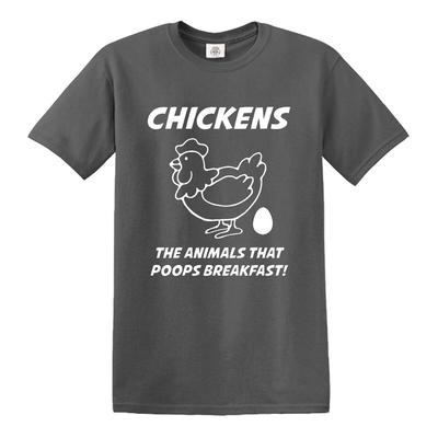 Hühner Kacken Frühstück T-Shirt Herren Unhöflich Lustiger Witz Design Neuheit Geschenk T-Shirt