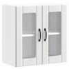Kitchen Wall Cabinet with Glass Doors, Lucca, White