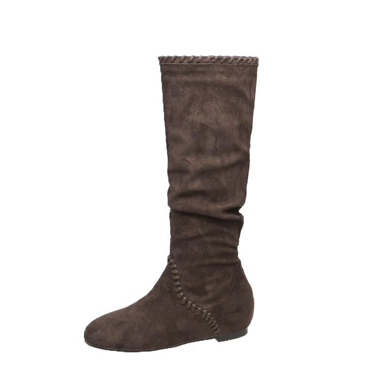 Fashion New Type Inner Heighten Sleeve Round Head Suede Soft Sole Anti-slip Wear-resistant High Shoe