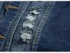 Gilet da moto in denim coreano slim fit taglie forti da uomo - Giacca senza maniche strappata alla moda