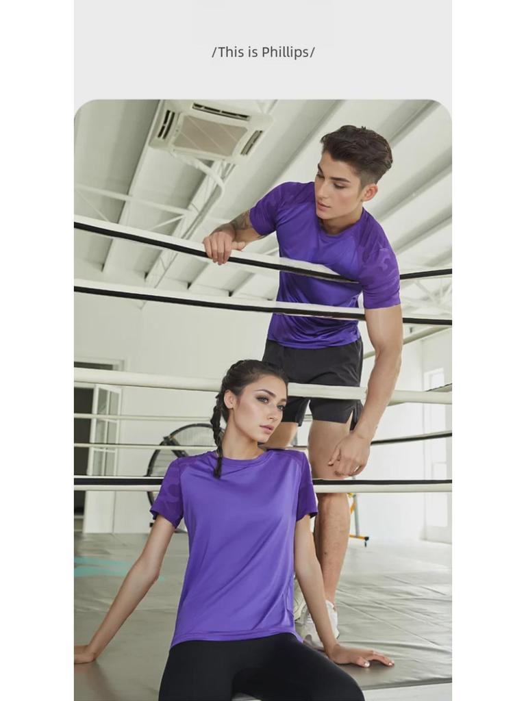 Men's Quick-Dry Ice Silk Sports T-Shirt: Short Sleeve, Loose Fit, Breathable for Running and Basketball.